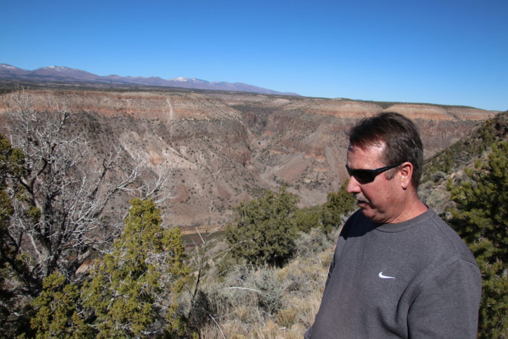 JD with Frijole Canyon in backgound