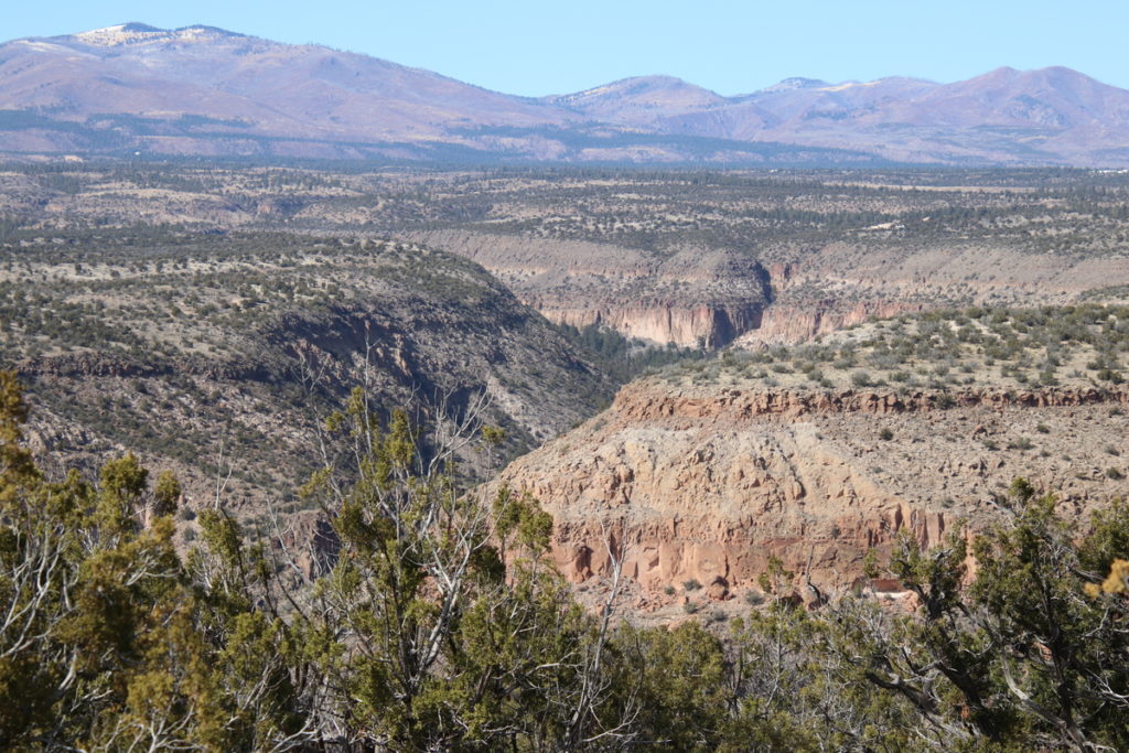 Frijole Canyon with Jemez mounitains.